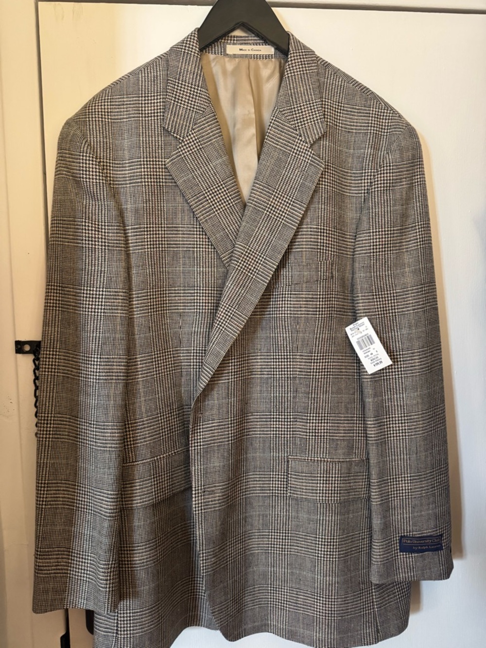 NWT Vintage Polo Ralph Lauren Men's Glen Plaid Sport Coat